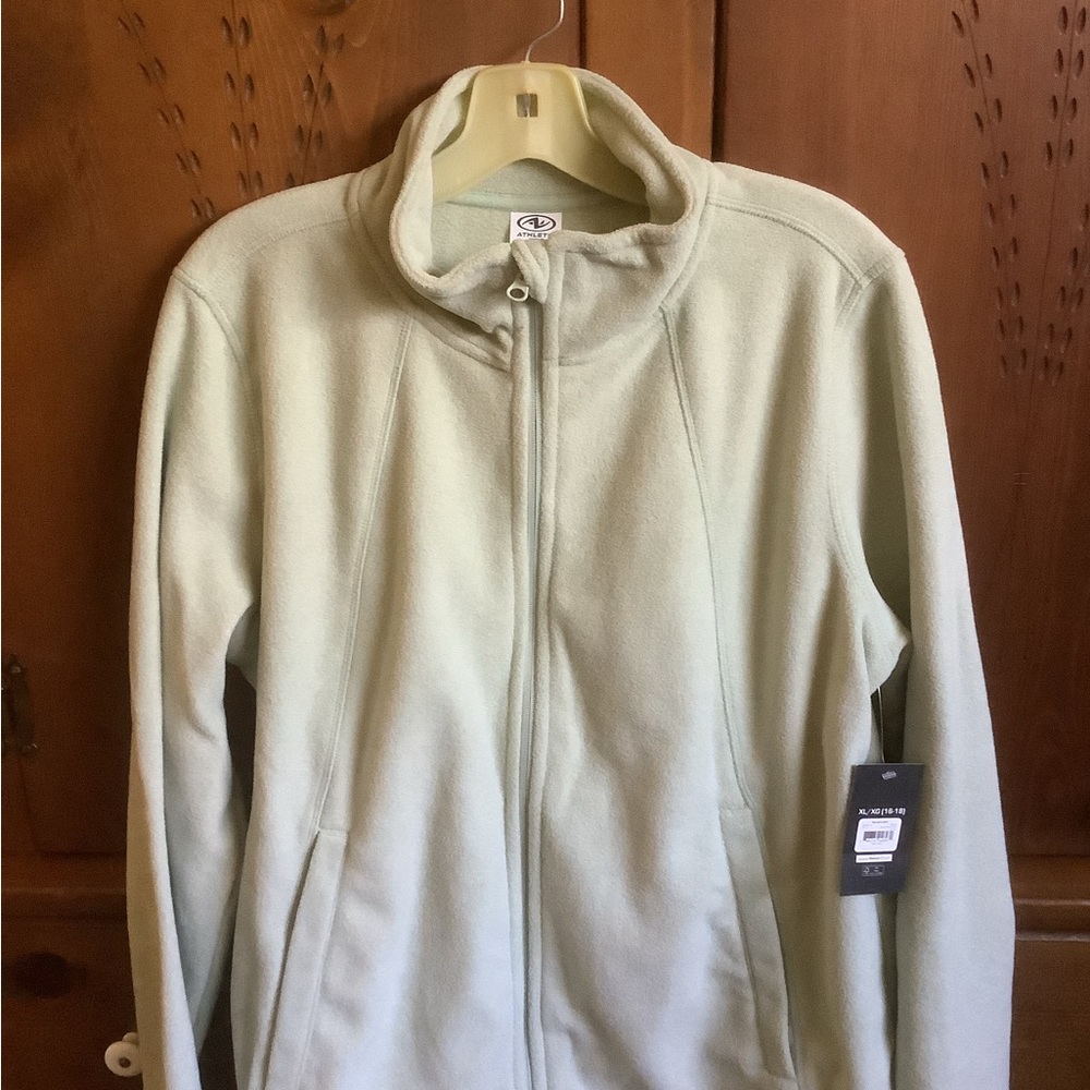 Light jade green fleece jacket